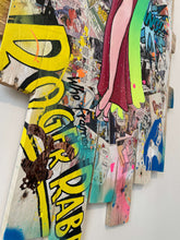 Charger l'image dans la galerie, Colorful tableau pop art of Jessica Rabbit with vibrant acrylics and mixed media on wooden palette.