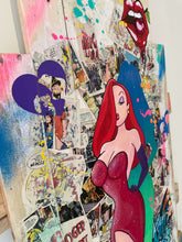 Charger l'image dans la galerie, Pop Art tableau featuring Jessica Rabbit on wood, blending vibrant colors and comic imagery for a unique artwork.