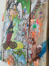 Charger l'image dans la galerie, Tableau POP Art Astérix sur bois recyclé, mettant en scène le personnage Astérix avec des couleurs vives et des textures uniques.