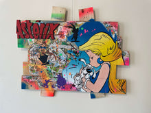 Charger l'image dans la galerie, Pop Art tableau featuring Falbala and Asterix, created with acrylic paint and mixed media techniques.