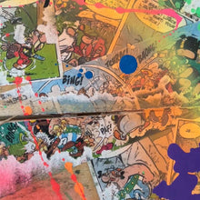 Charger l'image dans la galerie, Artistic tableau featuring comic panels from Astérix, blended with vibrant colors and layered textures.