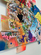 Charger l'image dans la galerie, Colorful tableau POP Art Falbala featuring comic strips and vibrant spray paint, showcasing a dynamic artistic style.