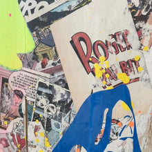 Charger l'image dans la galerie, Vibrant mixed media artwork featuring elements from 'Roger Rabbit', showcasing a Pop Art style with bold colors.