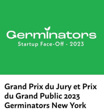 Charger l'image dans la galerie, Germinators Startup Face-Off 2023 logo featuring Grand Prix du Jury and Grand Public awards in New York.