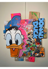 Charger l'image dans la galerie, Art pop Donald Duck sur bois recyclé, couleurs vives, comics et peinture acrylique, inspiré par le style pop art.