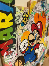 Charger l'image dans la galerie, Tableau MARIO en pop art sur toile de bois, illustrant le personnage emblématique avec des couleurs vives et dynamisme créatif.