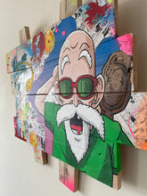 Charger l'image dans la galerie, Vibrant pop art of Tortue Géniale from Dragon Ball, crafted on recycled pallet wood with colorful comic elements.