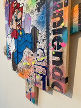 Charger l'image dans la galerie, Vibrant POP ART painting of Mario from Nintendo on recycled wood, bursting with color and creativity.