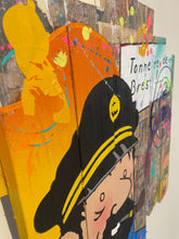 Charger l'image dans la galerie, Tableau POP Art de Captain Haddock, œuvre colorée sur planches de palette, style Pop Art vibrant et audacieux.