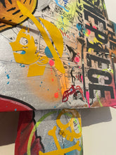 Charger l'image dans la galerie, Artistic close-up of One Piece POP Art featuring vibrant colors and characters like Monkey D. Luffy, on textured palette wood.