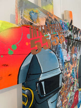 Charger l'image dans la galerie, Tableau POP Art Daft Punk featuring Interstella 5555, vibrant colors, acrylic paint on wooden palette boards.