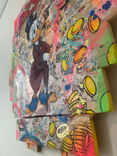 Charger l'image dans la galerie, Tableau POP art Picsou sur bois, mélange de bandes dessinées et couleurs vives, finition vernis mat.
