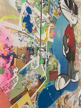 Charger l'image dans la galerie, Vibrant tableau of Bugs Bunny in pop art style featuring colorful comic strips and artistic splashes.