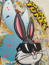 Charger l'image dans la galerie, Pop art depiction of Bugs Bunny wearing sunglasses, showcasing vibrant colors and Toontunes theme.