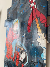 Charger l'image dans la galerie, Tableau Pop art Tintin et Milou fusée sur bois de palette signé Vincent STREIFF®