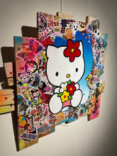 Charger l'image dans la galerie, Tableau Pop Art HELLO KITTY sur bois de palette signé Vincent STREIFF®