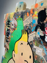 Charger l'image dans la galerie, Pop Art Tintin artwork featuring vibrant colors and dynamic comic fragments in a mixed media composition.