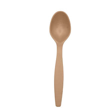 Charger l'image dans la galerie, Petite cuillère biosourcée réutilisable de 11 cm, solide et lisse, idéale pour desserts, couleur beige.