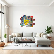 Charger l'image dans la galerie, Tableau Pop Art Pikachu sur bois recyclé, décor vibrant pour salon moderne, mettant en avant l'énergie joyeuse de Pikachu.