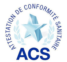 Charger l'image dans la galerie, Attestation de conformité sanitaire ACS avec étoile et lauriers, symbole de qualité et sécurité.