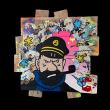 Charger l'image dans la galerie, Tableau pop art du Capitaine Haddock sur bois recyclé, illustrant son caractère vibrant et iconique.