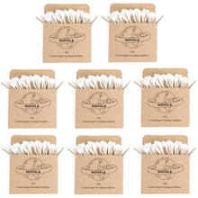 Charger l'image dans la galerie, Lot de 8 boîtes de coton-tiges biodégradables en bois, 100 unités, éco-responsables et compostables.