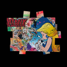 Charger l'image dans la galerie, Tableau POP Art Falbala featuring Asterix character in vibrant colors and mixed materials, ideal for Pop Art decor.