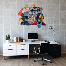 Charger l'image dans la galerie, Tableau POP Art Daft Punk on a wall above a modern desk, featuring bright colors and elements from Interstella 5555.