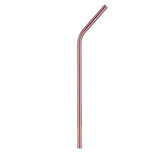 Charger l'image dans la galerie, Paille inox courbée 215x6mm en acier inoxydable, réutilisable et lavable au lave-vaisselle.