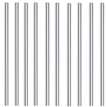 Charger l'image dans la galerie, Lot de 10 pailles courtes en inox de 145 mm, couleur argent, acier inoxydable de qualité alimentaire.