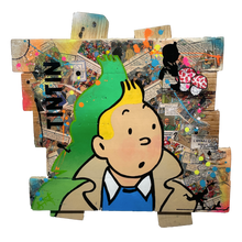 Charger l'image dans la galerie, Pop Art Tintin artwork featuring Tintin in a colorful composition with comic elements and vibrant paint.