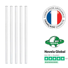 Charger l'image dans la galerie, Paille en verre borosilicate fabriquée en France par Maître verrier | Novela-Global.fr
