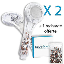 Charger l'image dans la galerie, Douchette ECO2-Douche L'ORIGINAL française avec 2 produits et recharge offerte, pierres naturelles incluses.