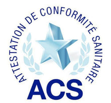 Charger l'image dans la galerie, Logo d'attestation de conformité sanitaire ACS avec étoile et lauriers.