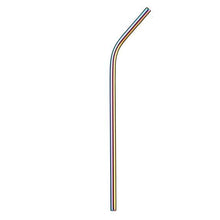 Charger l'image dans la galerie, Paille inox courbée 215x6mm en acier inoxydable 304, lavable et réutilisable, idéale pour les professionnels.