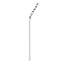 Charger l'image dans la galerie, Paille inox courbée 215x6mm en acier inoxydable, lavable et réutilisable, idéale pour les professionnels.