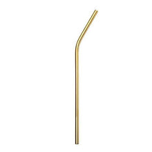 Charger l'image dans la galerie, Paille inox courbée dorée 215x6mm, réutilisable et lavable, idéale pour professionnels. Marque française.