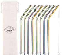 Charger l'image dans la galerie, Pailles Arc-en-ciel en inox lot de 8 ou 50 avec pochon offert - Novela