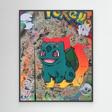 Load image into Gallery viewer, Bulbizarre reproduction officielle sur toile de l'œuvre de Vincent STREIFF