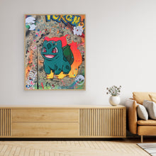 Load image into Gallery viewer, Bulbizarre reproduction officielle sur toile de l'œuvre de Vincent STREIFF